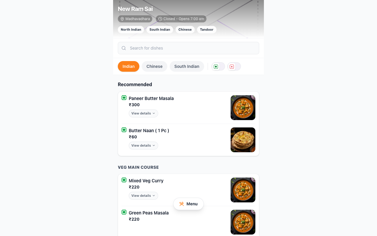 Category browse & veg filters